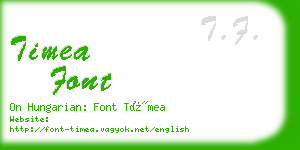 timea font business card